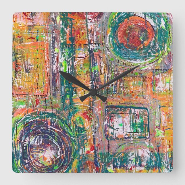 In der Ledermauer Quadratische Wanduhr (Vorderseite)
