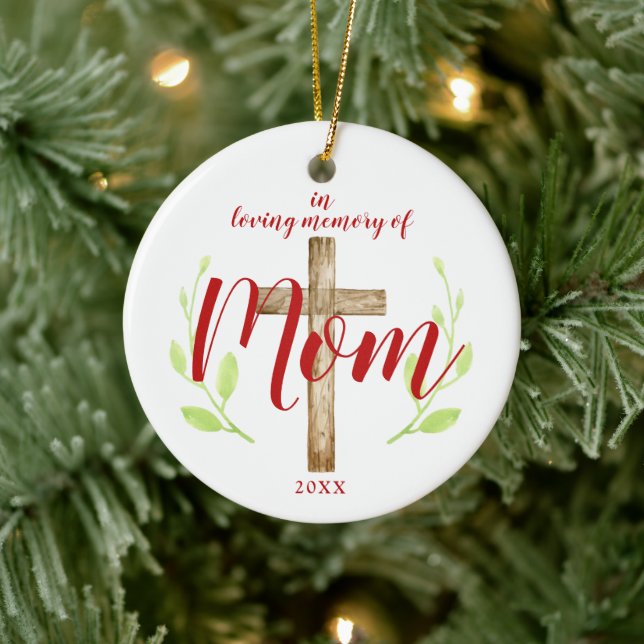 In der Liebe Erinnerung an die Mama Personalisiert Keramik Ornament (Baum)
