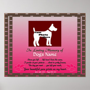 In der Liebe Erinnerung an Ihren Hund rosa Weibche Poster
