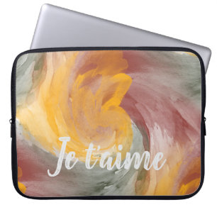 In der Liebe Französisch Herbst Farbe Farbe Wirbel Laptopschutzhülle