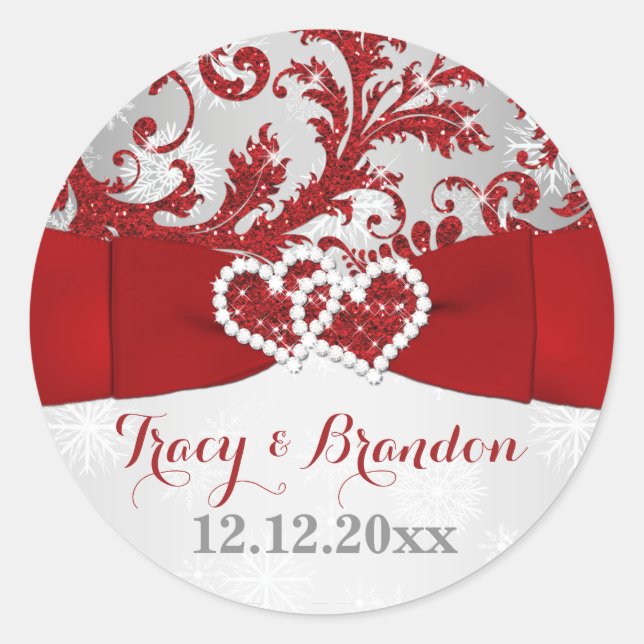 In der Liebe gekleidet Hearts Wedding Sticker (Vorderseite)
