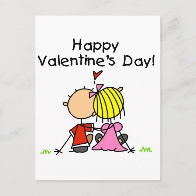 In der Liebe glücklicher Valentinstag Feiertagspostkarte (Vorderseite)