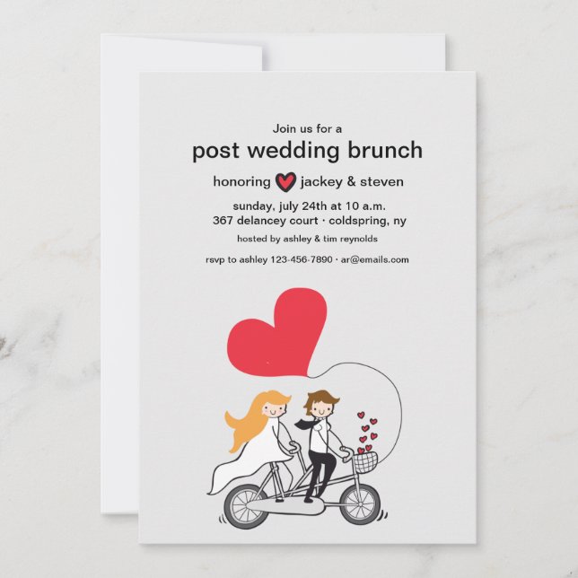 In der Liebe Post Hochzeit Brunch kundenspezifisch Einladung (Vorderseite)