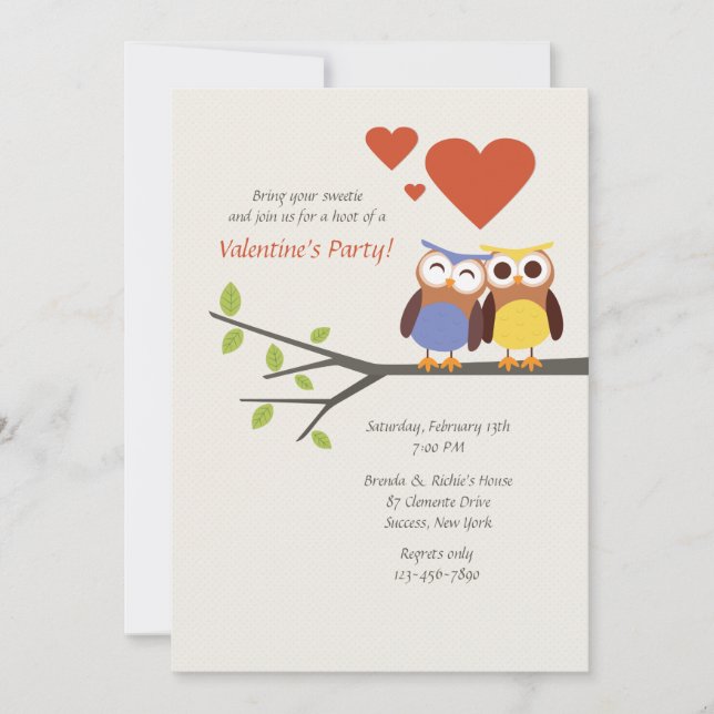 In der Liebe Valentins Party Einladung (Vorderseite)