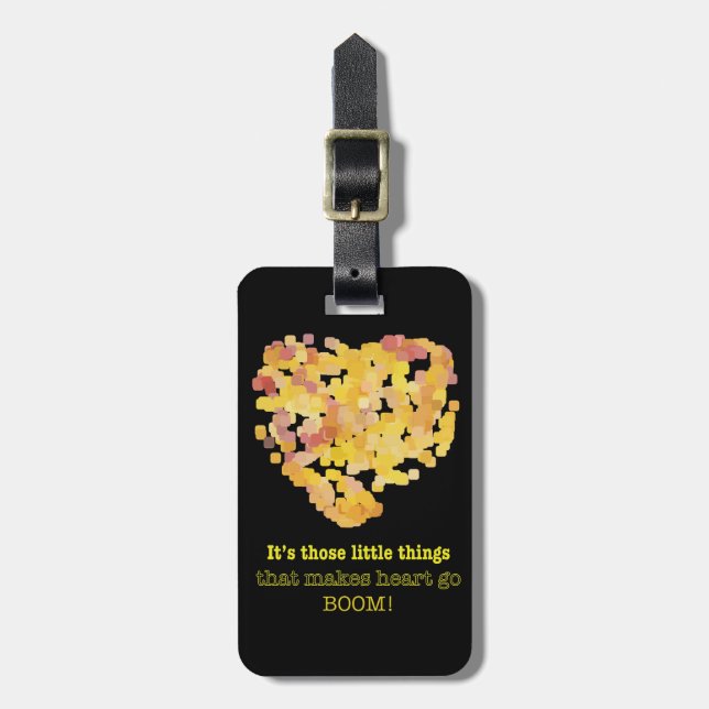 In der Liebe Zitat: Es ist diese kleinen Dinge ... Gepäckanhänger (Vorderseite vertikal)