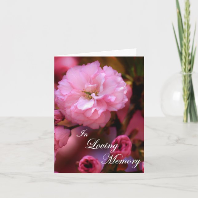 In der liebenden Erinnerung Frühling rosa Kirschbl Karte (Vorderseite)