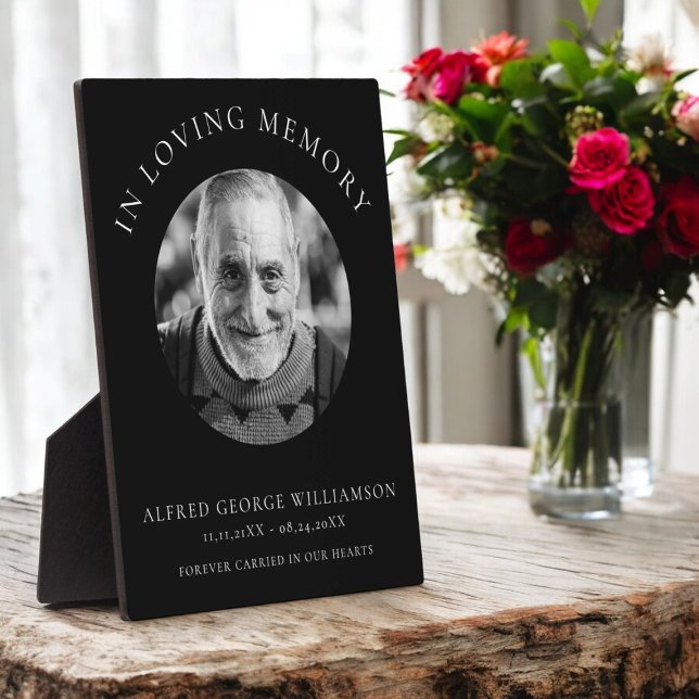 in der liebenden Erinnerung moderne einfache Foto- Fotoplatte (in loving memeory memorial photo keepsake to treasure forever )