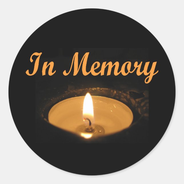 In der Memory Candle glühen Runder Aufkleber (Vorderseite)