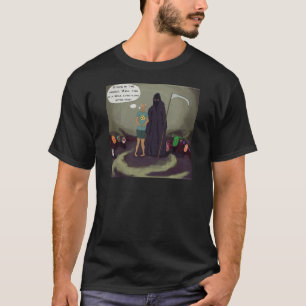 In der Mitte steckend mit dem Sensenmann lustig T-Shirt
