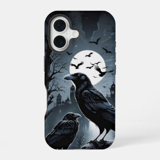 In der Mitternacht Moon Raven Iphone 16 Fall Hülle