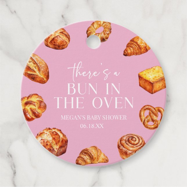 In der Ovenbrotdusche ist ein Bun. Geschenkanhänger (Vorderseite)