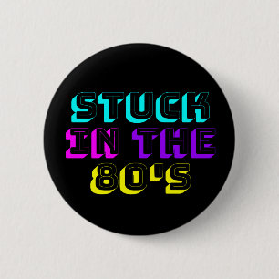 In der Retro-Neon der 80er Jahre stecken Button