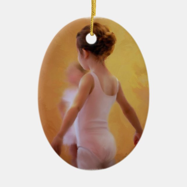 In der rosa Ballerina-Verzierung Keramikornament (Vorne)