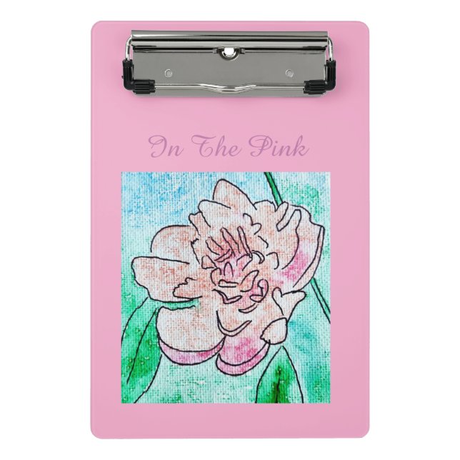 In der rosa Pfingstrose   Mini Klemmbrett (Vorderseite)