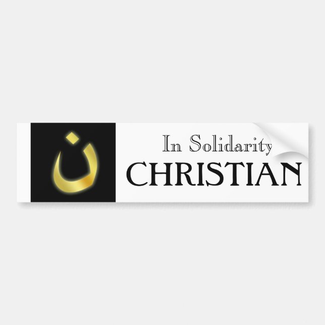 In der solidarität verfolgte w/our christliche autoaufkleber (Vorne)