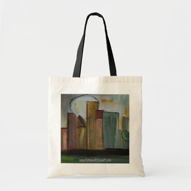 "in der Stadt" Einkaufstüte durch Kunst Kims Tragetasche (Vorne)