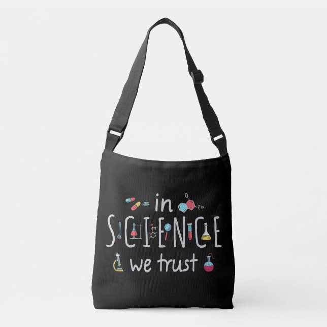 In der Wissenschaft vertrauen wir Tragetaschen Mit Langen Trägern (Vorderseite)