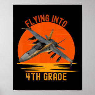 In die 4. Klasse Boys zurück in die Schule Jet Gra Poster