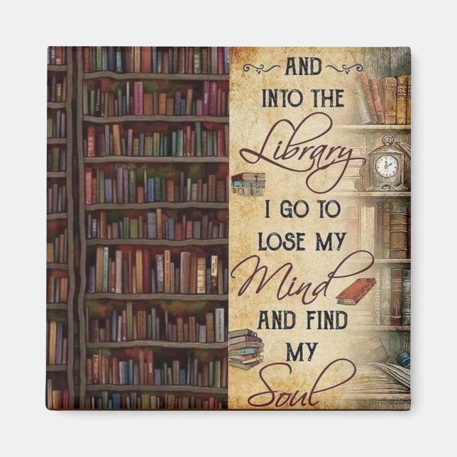 In die Bibliothek Magnet (Vorne)