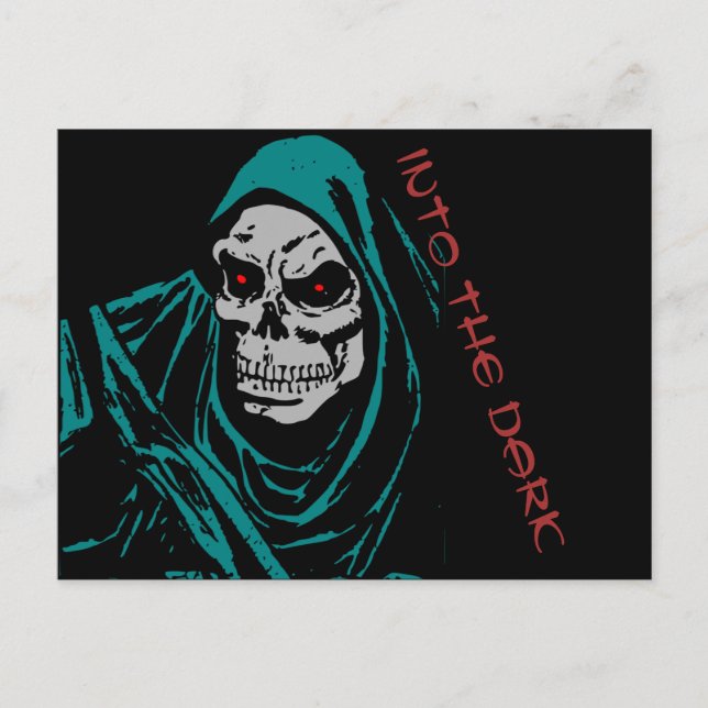 In die dunkle Skelethon-Karte Postkarte (Vorderseite)