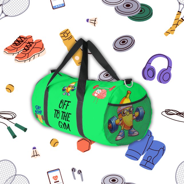 In die Fitness des Fitnessraums, mit Monogramm | Duffle Bag (Von Creator hochgeladen)