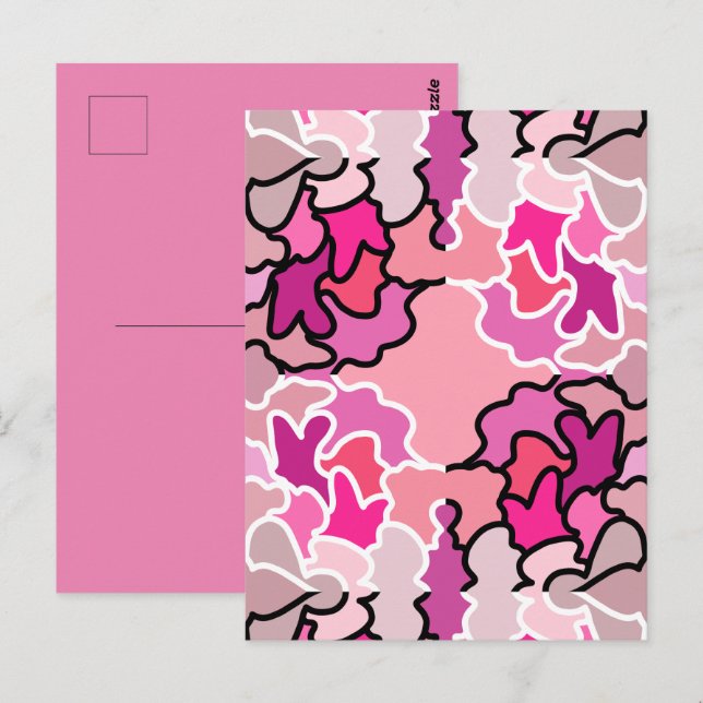 In die geometrische Form des rosa Mitteljahrs Postkarte (Vorne/Hinten)