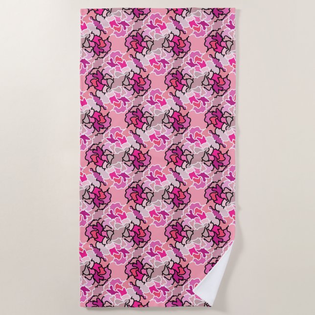 In die geometrische Form des rosa Mitteljahrs Strandtuch (Vorderseite)