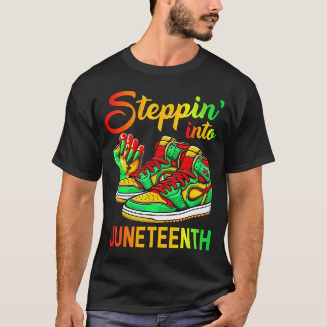 In die Junenth Afro Weibliche Schwarze Mädchen sch T-Shirt (Vorderseite)