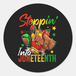 In die Juneteenth Afro Woman Black Girls Sn Runder Aufkleber