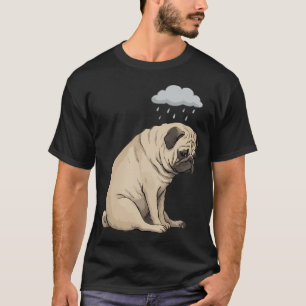 In die Leere starren Traurige Mops-Kunst T-Shirt