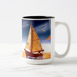 In die Stille segeln Zweifarbige Tasse