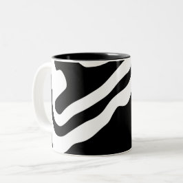 In die Tiefe: Abstrakt Schwarz und Weiß Zweifarbige Tasse