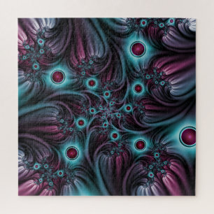 In die Tiefe Abstraktes Fraktal Blau rosa Kunst