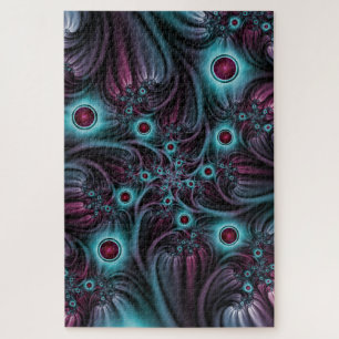 In die Tiefe Abstraktes Fraktal Blau rosa Kunst