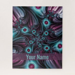In die Tiefe Blau Rosa Abstrakter Name des Fraktal