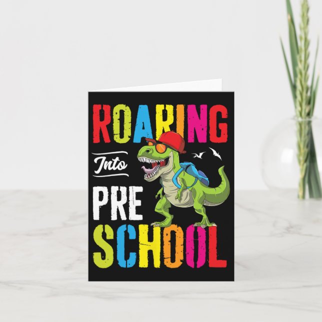 In die Vorschule Dinosaurier Lehrer Vorkasse zurüc Karte (Vorderseite)