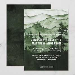 In die wilde Smaragdgrüne Berglandschaft Hochzeit Einladung