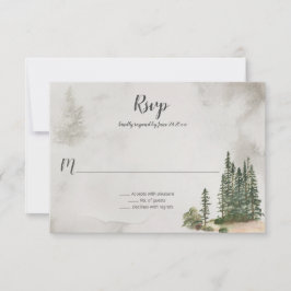 In die wilden Bäume Rustikale Hochzeit | RSVP Karte