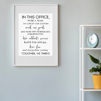 In diesem Büro sind wir ein Team - Inspirationsarb Poster