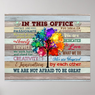 In diesem Büro sind wir ein Team Tree bunt Poster