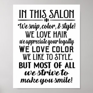In diesem Salon Regeln Plakat