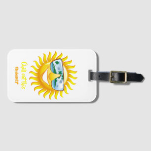 In diesem Sommer mit Lächeln der Sonne abkühlen Gepäckanhänger