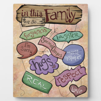 In dieser Familie ... Inspiration Zitat Kunst Fotoplatte