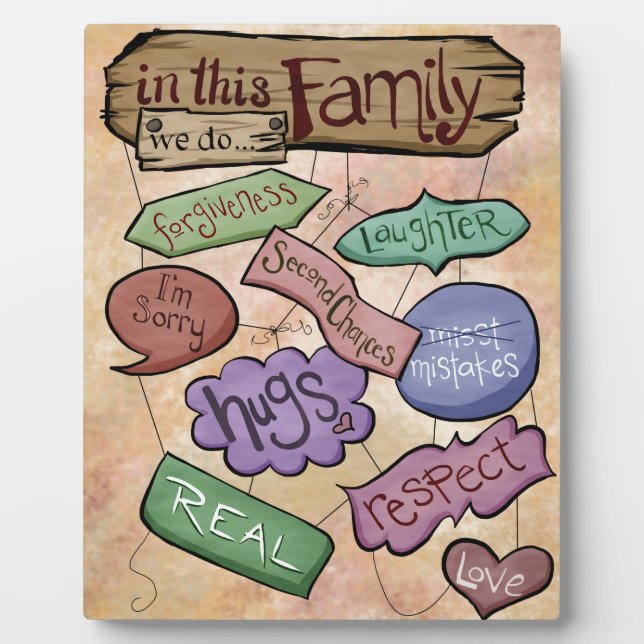 In dieser Familie ... Inspiration Zitat Kunst Fotoplatte (Vorderseite)