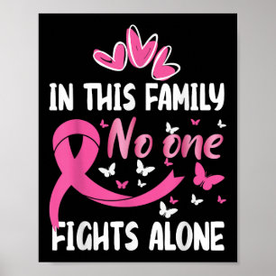 In dieser Familie kämpfen allein Brustkrebs-Bewuss Poster