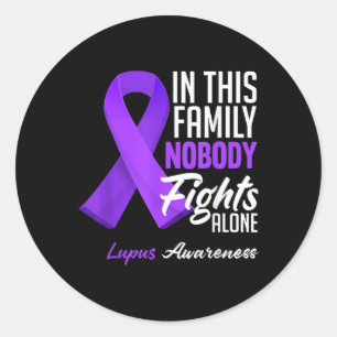 In dieser Familie kämpft niemand allein Lupus-Bewu Runder Aufkleber