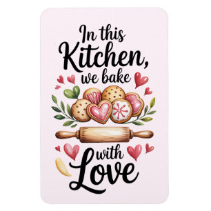 In dieser Küche backen wir mit Liebe Magnet – Cute