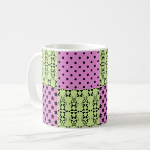 In dunklen mehrfarbigen Tönen, Retro geometrisch Kaffeetasse