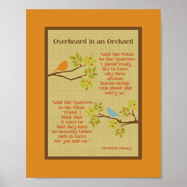 "In einem Obstgarten Gehört" (Robin & Sparrow) Pos Poster (Vorne)