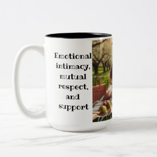 In einem Paar zu sein bedeutet emotionale Intimitä Zweifarbige Tasse